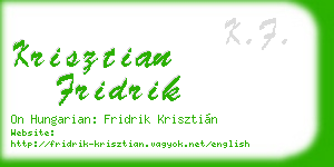krisztian fridrik business card